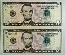 (2) Superb Crisp 2017A $5 Star Replacement Notes Atlanta Consecutive!