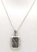 Vintage 925 sterling silver locket pendant on Italian chain necklace