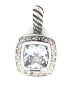 David Yurman white topaz and diamond pendant