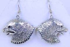 Vintage Sterling Silver Eagle Head Earrings