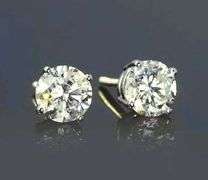 Sparkling 2.15 Ct VVs1 F-G Lab Simulated Diamond Earrings