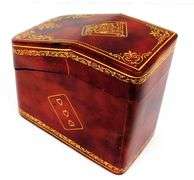 Vintage Italian Florentine Leather Playing Cards Box