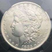 1883 O Brilliant Uncirculated  Morgan $ NGC With Original Bag Fragment