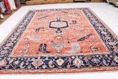 Handmade Heriz Design 9.3x12.0