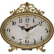 Vintage French Turquoise Rococo Style Desk Clock