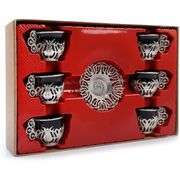 12Pc Greek Arabic Coffee Espresso Cup Saucer Porcelain Set