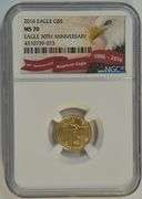 Flawless 2016 NGC MS70 graded $5 Gold Eagle. Special 30th Anniversary Issue