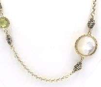 925 Sterling silver mother of pearl and citrine necklace