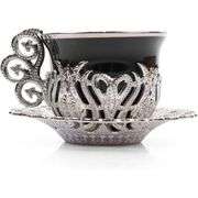 12Pc Greek Arabic Coffee Espresso Cup Saucer Porcelain Set