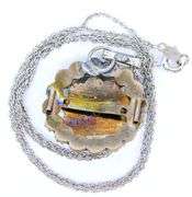 Antique Bohemian Garnet Pendant & Sterling Chain