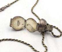 Vintage 925 sterling silver planet locket pendant on rope chain