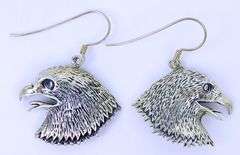 Vintage Sterling Silver Eagle Head Earrings