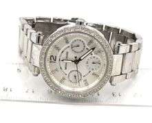 Michael Kors Mini Parker silver dial multi function watch