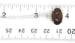 14kt White gold 3.74ct Black opal and diamond pendant on chain