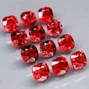 Nice 5.11ct cushion cut cherry red Garnet set