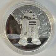 2017 $2 Niue Disney Star Wars R2-D2 Organa Proof 1 oz Silver Coin