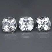 Superb 7.64ct high fire 8mm diamond white Topaz set