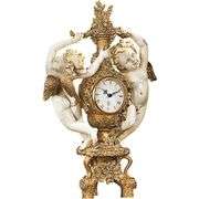 The Cherub's Harvest Mantel Clock 16 Inch Gold and Ivory