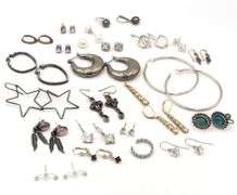 Group lot of Vintage 925 sterling silver earrings