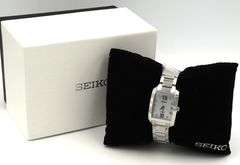 Seiko Solar MOP diamond dial trank watch