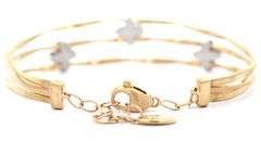 Marco Bicego 0.09ctw Diamond Marrakech Onde Triple Strand Bracelet in 18K