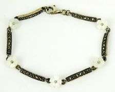 Sterling Marcasite Flower Bracelet