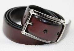 Reversable Buckle Leather Belt, Made In Italy