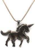 Vintage 925 sterling silver Unicorn pendant on Italian chain necklace