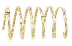 2.00ctw Diamond Station Wrap Around Spiral Flex Bracelet in 18K