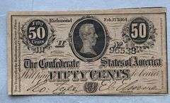 50 Cent Feb 17 1864  Unc CSA Note