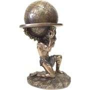 Greek Titan Atlas Statue with Antique Bronze Finish