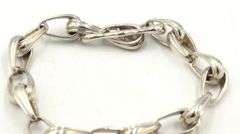Vintage 925 sterling silver oval link bracelet with toggle clasp