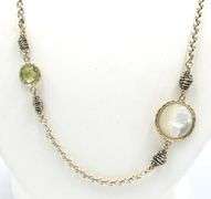 925 Sterling silver mother of pearl and citrine necklace