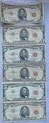 6 Various 1963 Series $5 Red Seal US Notes