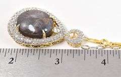 Sparkling Massive 40.00CTS Oval Shaped Cabochon-Cut Star Ruby and 2.00CTW Sapphire Gemstone on 14K Y