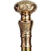 Vintage Brass Victorian Knob Handle Walking Cane