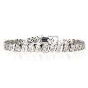 Sparkling 21.5 Ctw Lab Simulated Diamond14 Kt White Gold Plated Tennis Bracelet