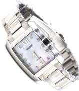 Seiko Solar MOP diamond dial trank watch