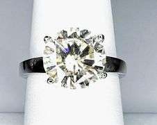 Huge Rare 12 Ct VVs1 White E-F Simulated Lab Diamond Ring