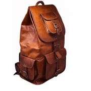21" Brown Leather Backpack