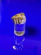Ladies Sparklin14 Kt Tri-Layered Yellow Gold Plated Rare 3.35 Ct Marquis Cut Lab Simulated Diamond R