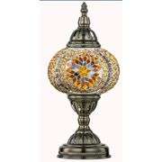 Turkish Globe Lamp Tiffany Style Glass with Bronze Base