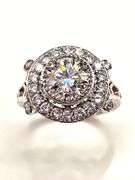 Dazzling 14 Kt White Gold Plate 3 Ct VVs1 White H-I Fire Moissanite Ring