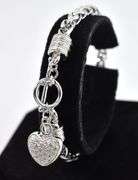 CZ Heart Bracelet in Sterling Silver