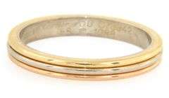 Cartier Vendome Louis Cartier Wedding Band Ring in 18K, CZ 58