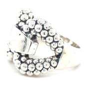 925 Sterling silver Lagos Caviar Derby beaded buckle band