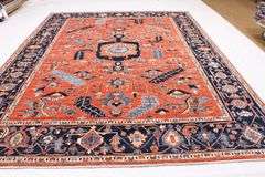 Handmade Heriz Design 9.3x12.0