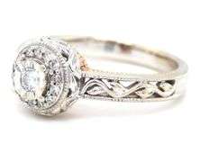 10kt Two tone gold diamond engagement ring
