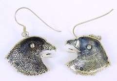 Vintage Sterling Silver Eagle Head Earrings