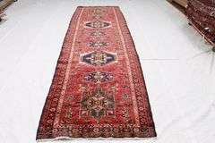 Handmade Persian Heriz Runner 3.9x12.3